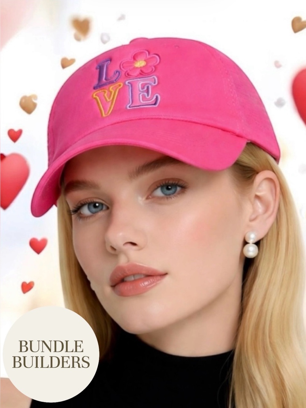 $10 Add-on | Pink Love Embroidered Cap